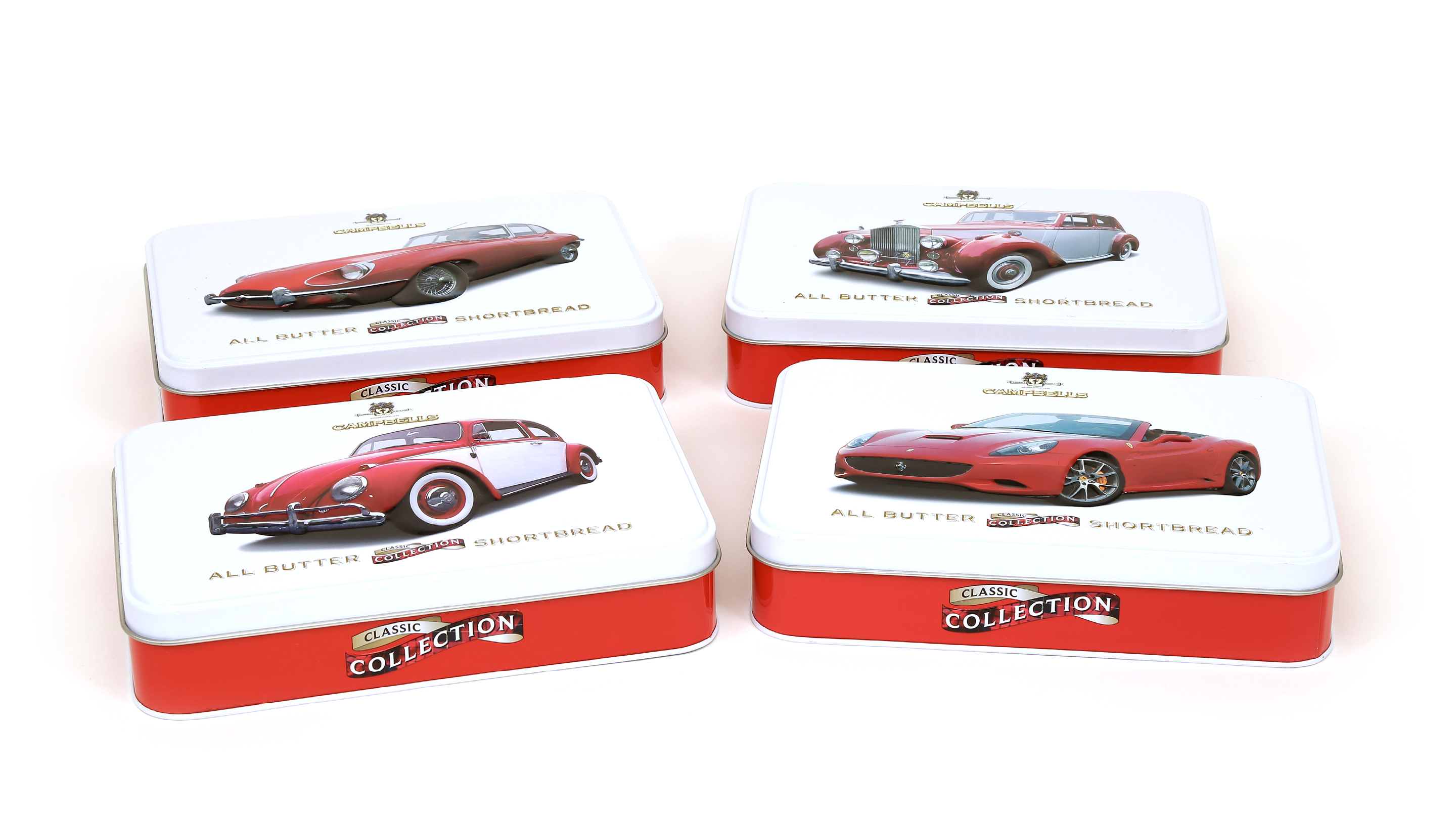 3D Embossed rectangular bespoke packaging for Campbells Shortbread.