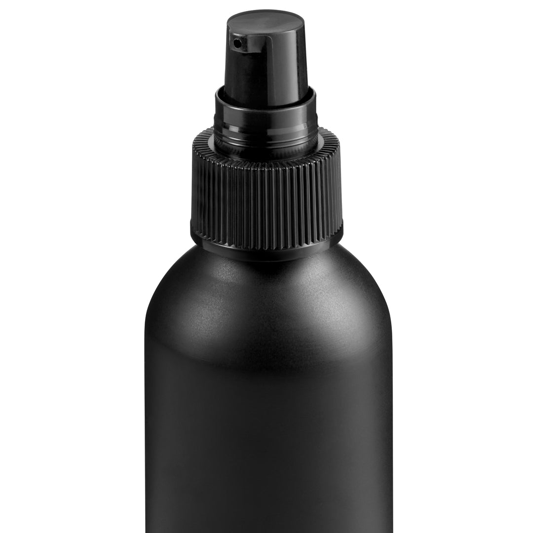 The optional black pump screw cap for the aluminium screw lid bottles with product code T9985.