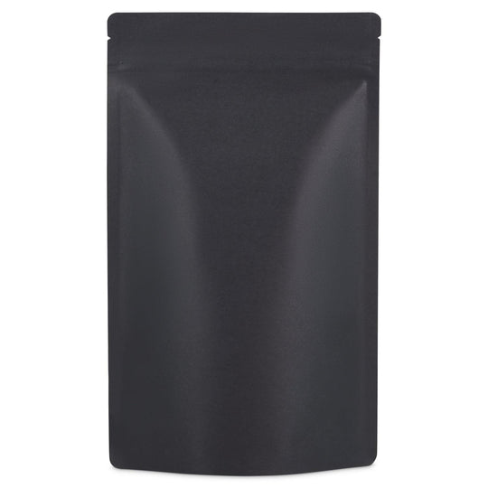 Black Stand Up Pouch on a white background.