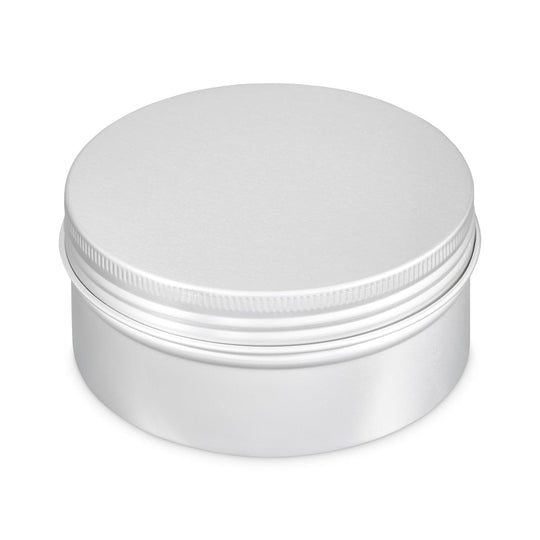 Aluminium screw lid tin packaging in silver