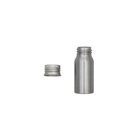 Aluminium screw lid bottle with the cap off to show the neck aperture and thread.
