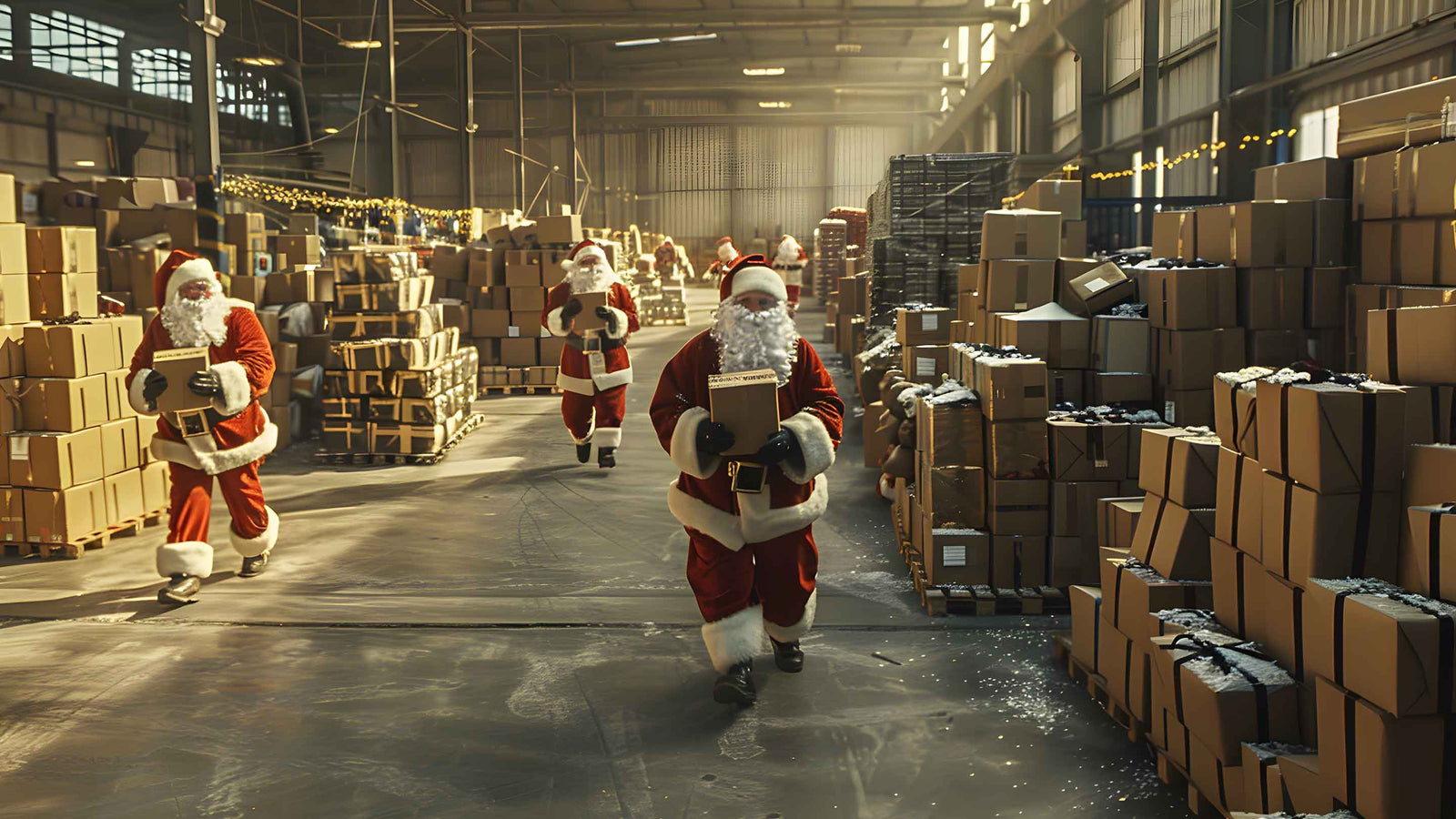 Christmas packaging deliveries by santa