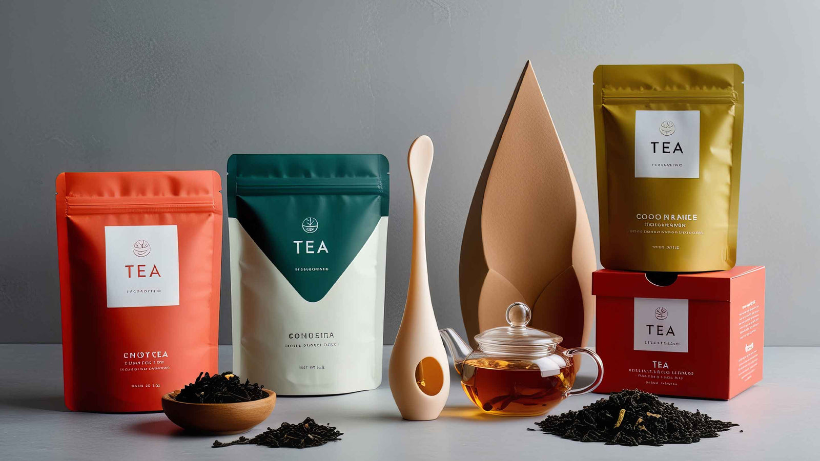 Tea packaging with different labels