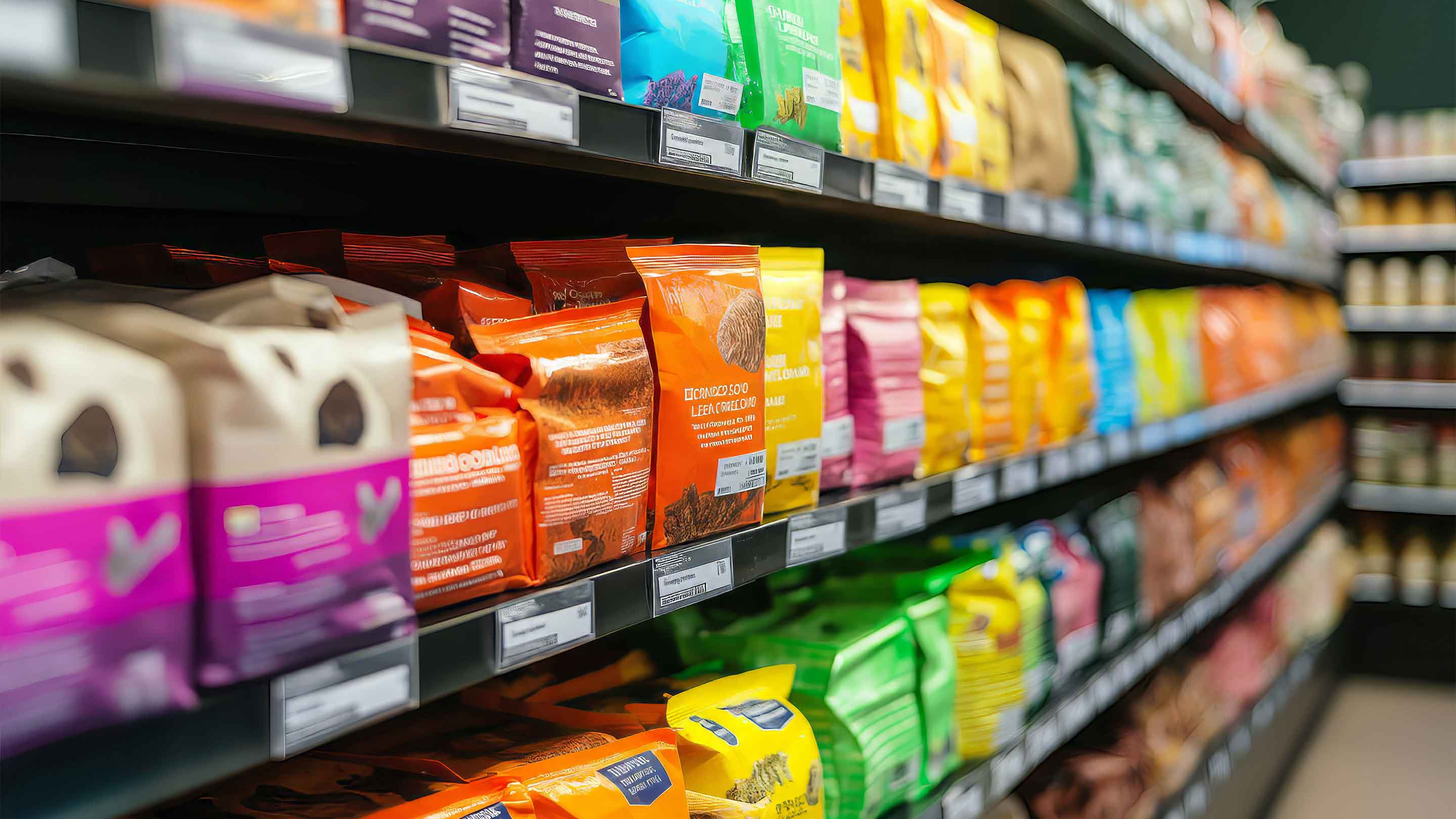 Colourful food packaging