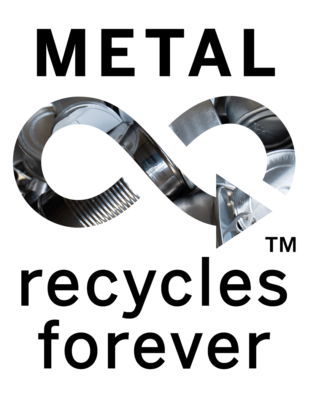 Metal recycles forever logo.