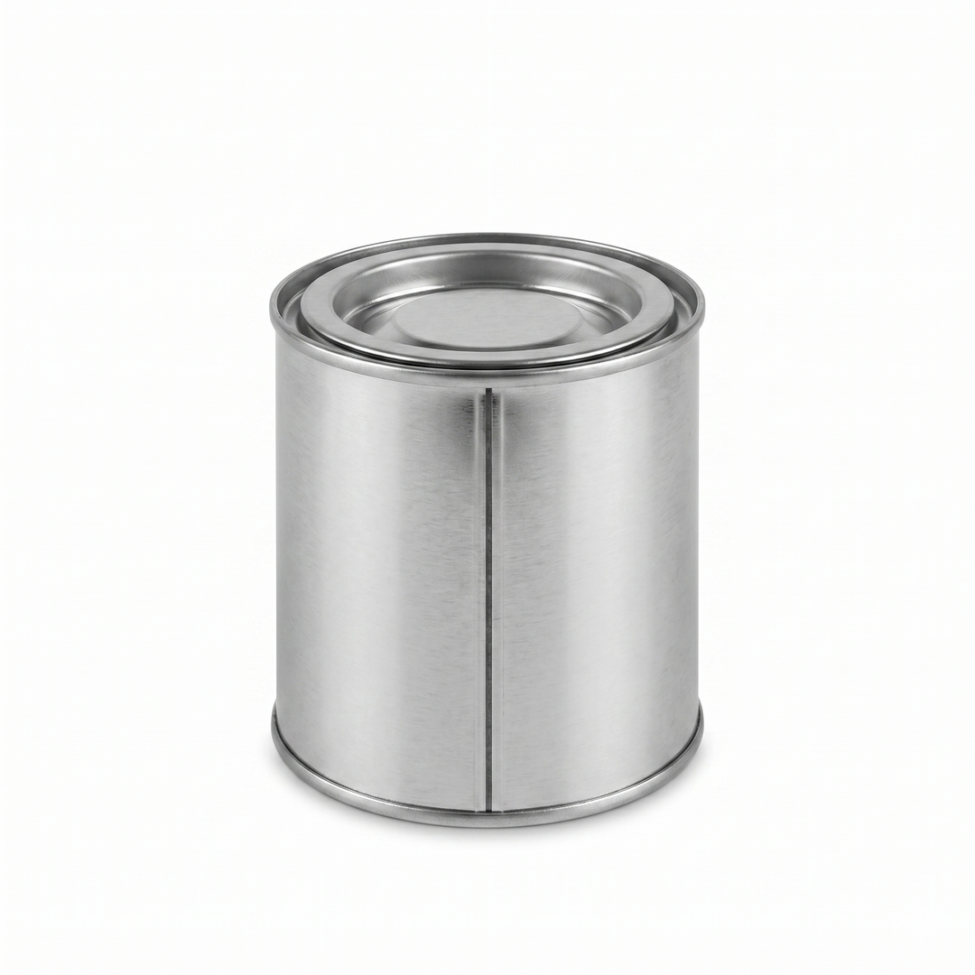 Silver lever lid tin with seam, SKU: T0611