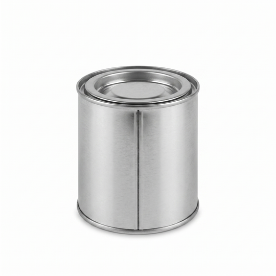 Silver lever lid tin with seam, SKU: T0611