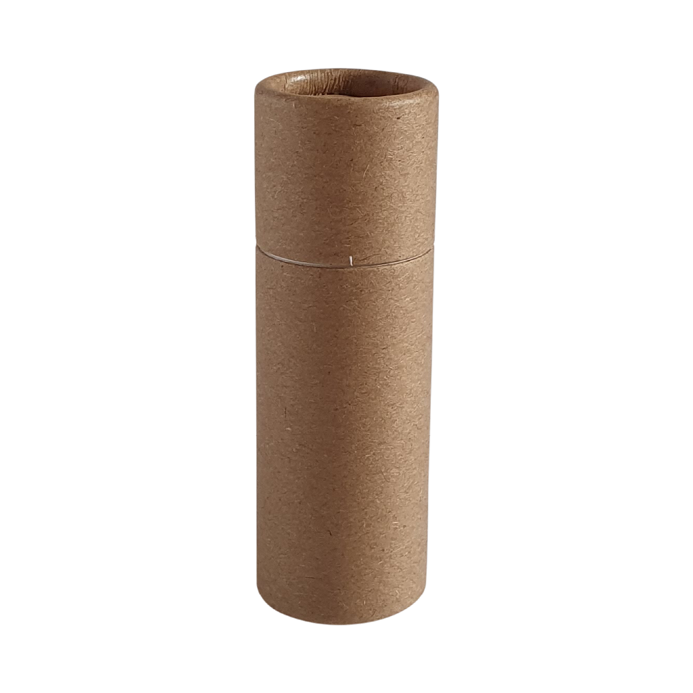 A brown cardboard tube with push up base and internal water resistant lining