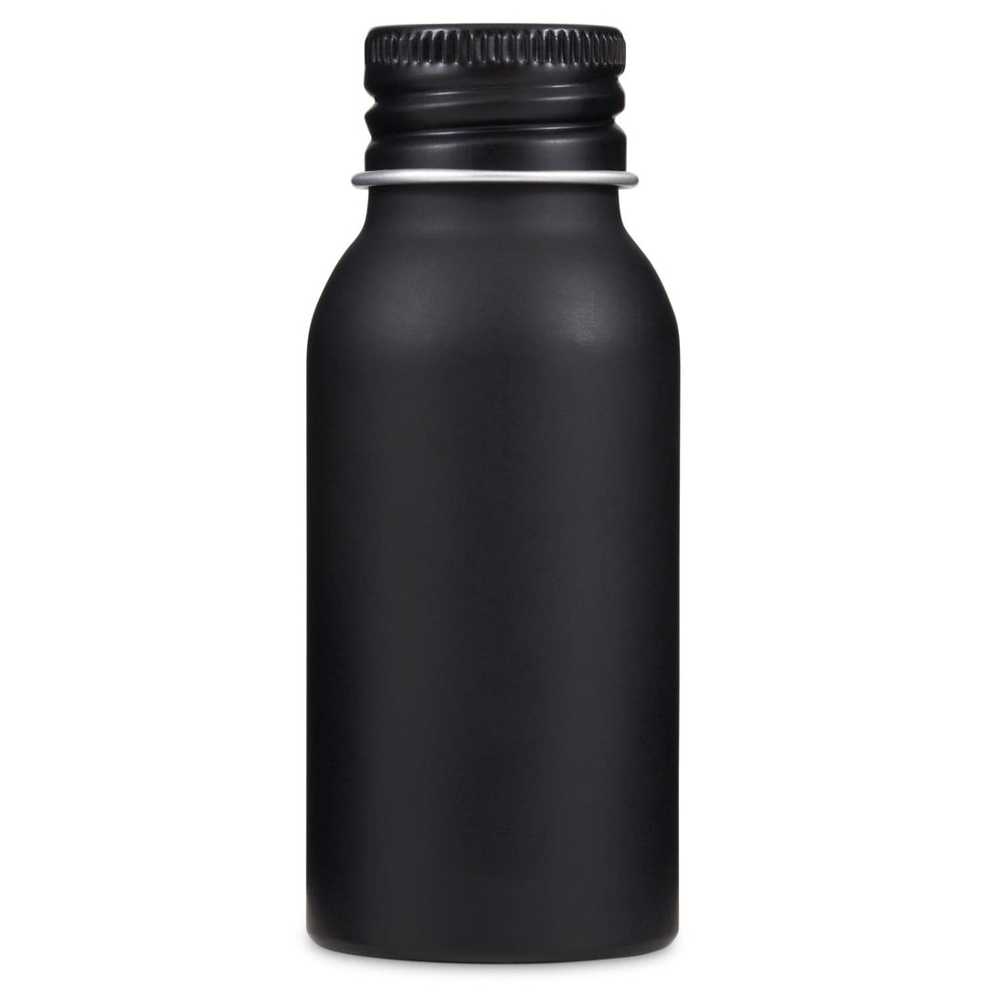 Aluminium Screw Lid Bottle for product code T9952. The tin is black with a screw lid.