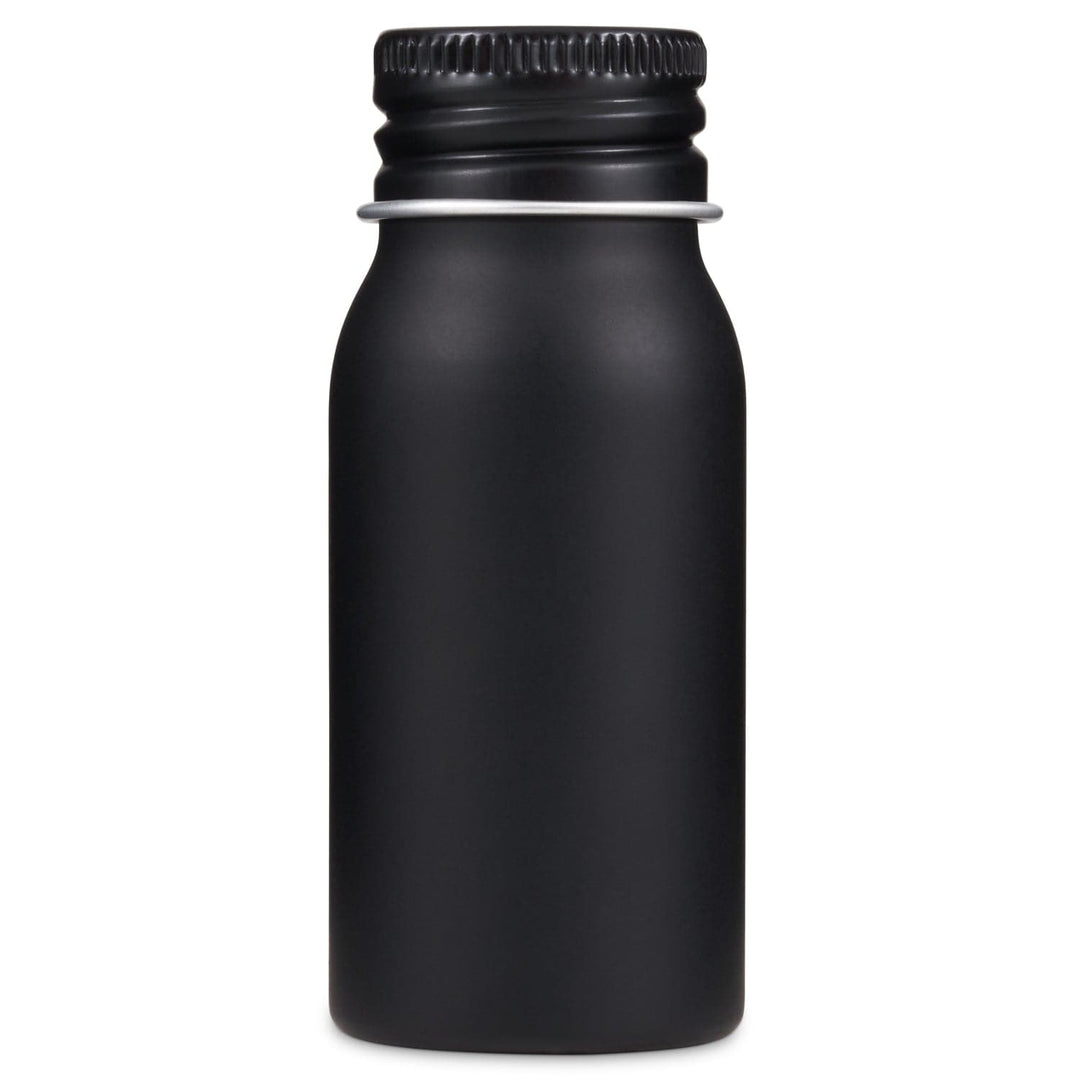 Aluminium Screw Lid Bottle for product code T9954. The tin is black with a screw lid.
