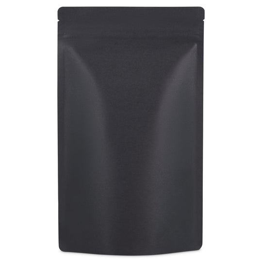 Black Stand Up Pouch on a white background. 