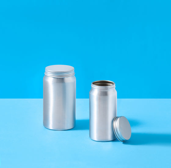 Aluminium Supplement Bottles with Screw Lids