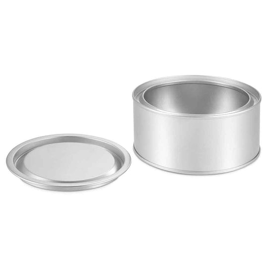 silver lever lid tin with lid off