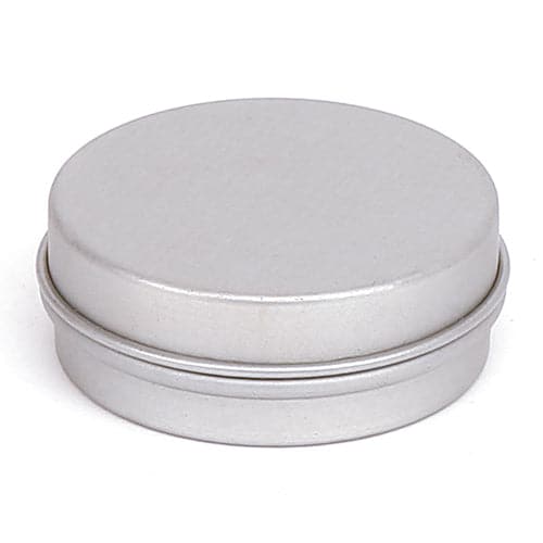 Seamless Lip Balm Metal Tin in Silver with Pipped Slip Lid