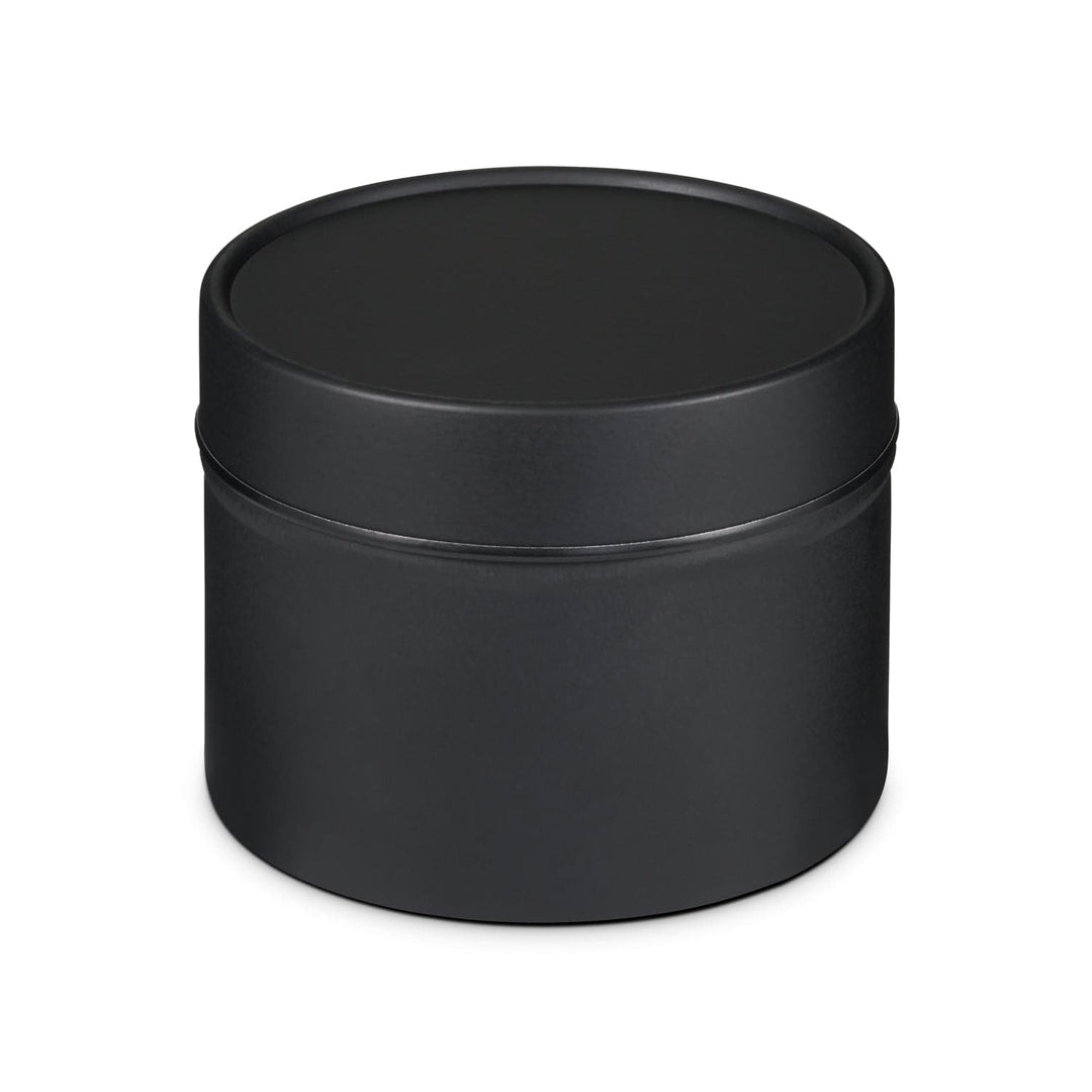 Black seamless tin packaging with slip lid with product code T0776.