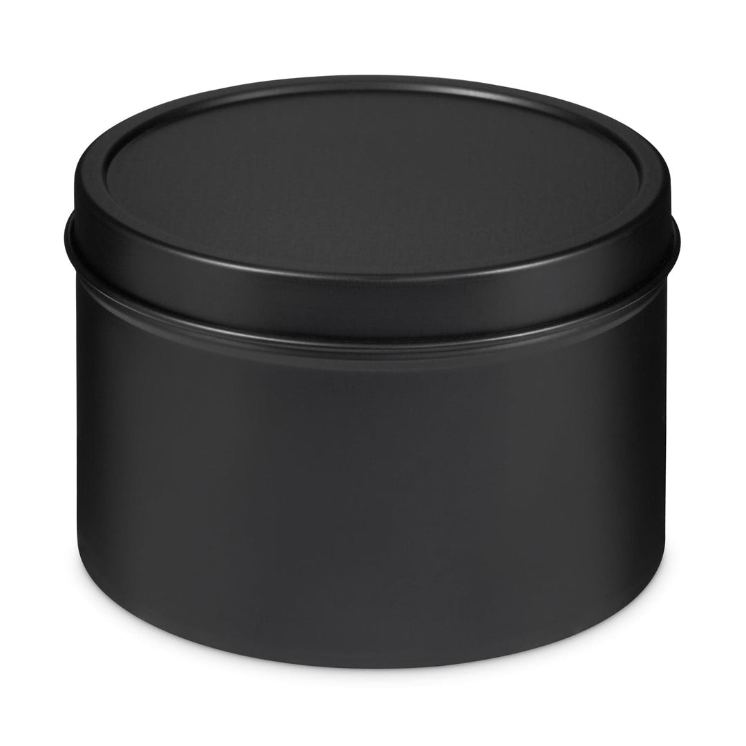Black seamless tin packaging with slip lid with product code T0778.