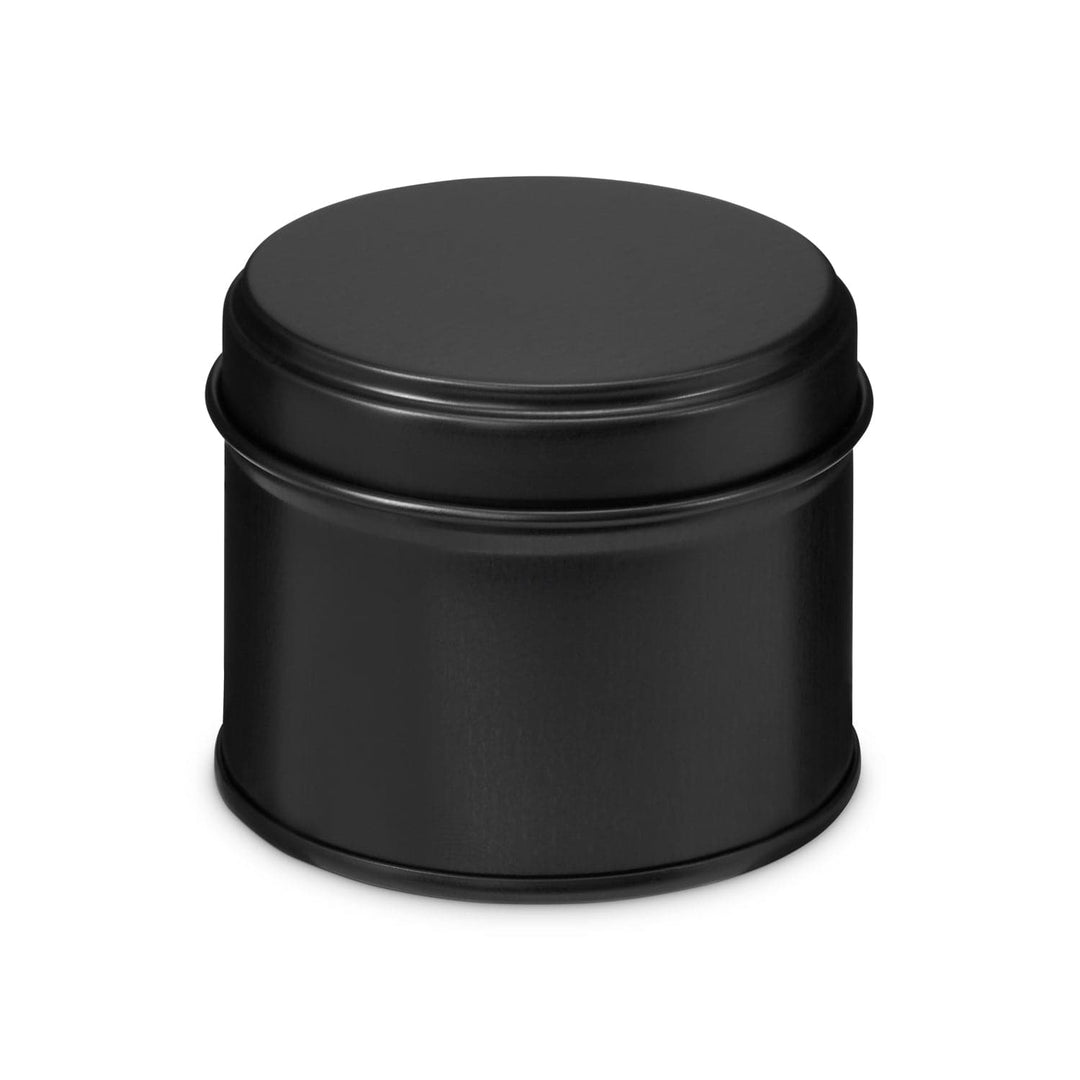 A black welded side seam tin with product code T0857.