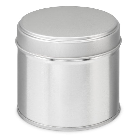 A silver welded side seam tin with product code T0877.