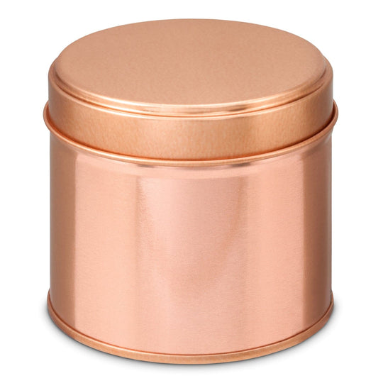 A rose gold welded side seam tin with product code T0879.