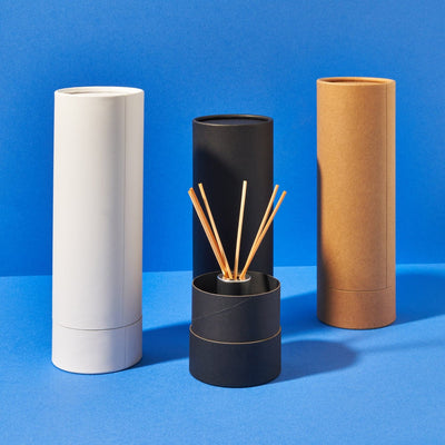 Tall 'Diffuser Style' Cardboard Tubes in Black, Brown Kraft and White