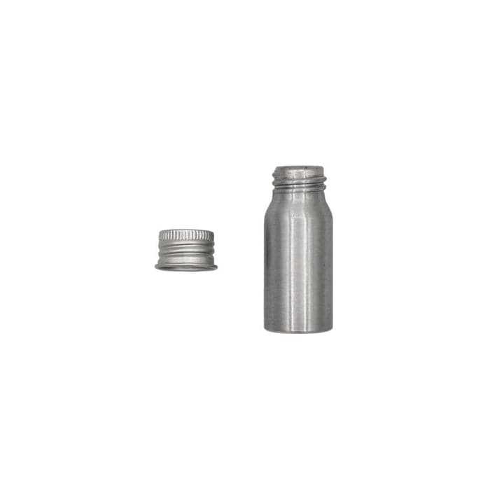 Aluminium screw lid bottle with the cap off to show the neck aperture and thread. 