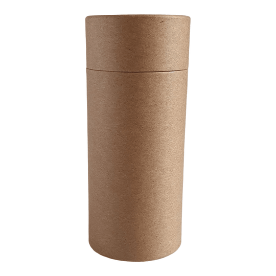 A brown cardboard shaker tube with product code C751120K