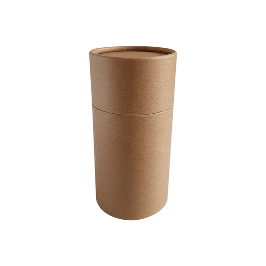 Cardboard tube packaging in brown for product code C063112K.