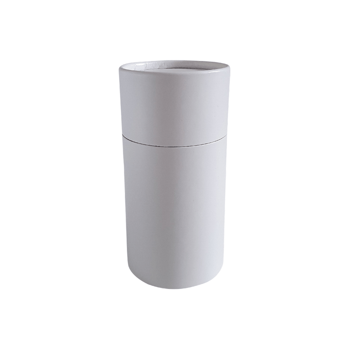 Cardboard tube packaging in white for product code C063112W.
