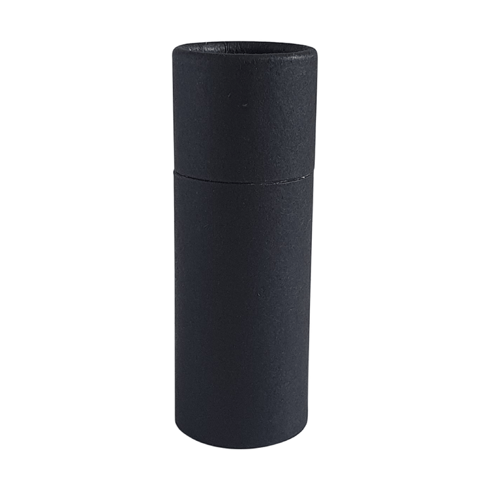 A black cardboard tube with push up base and internal water resistant lining with product code C927086B.