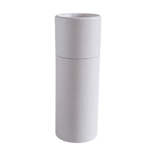 A white cardboard tube with push up base and internal water resistant lining with product code C927086W.