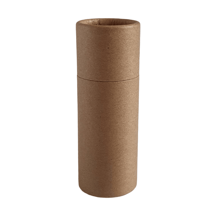 A brown cardboard tube with push up base and internal water resistant lining with product code C927086K.
