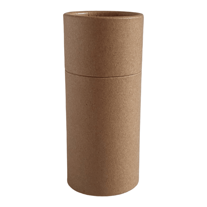 A brown cardboard tube with push up base and internal water resistant lining with product code C938093K.