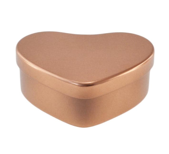 A rose gold heart shaped tin with product code T5625.