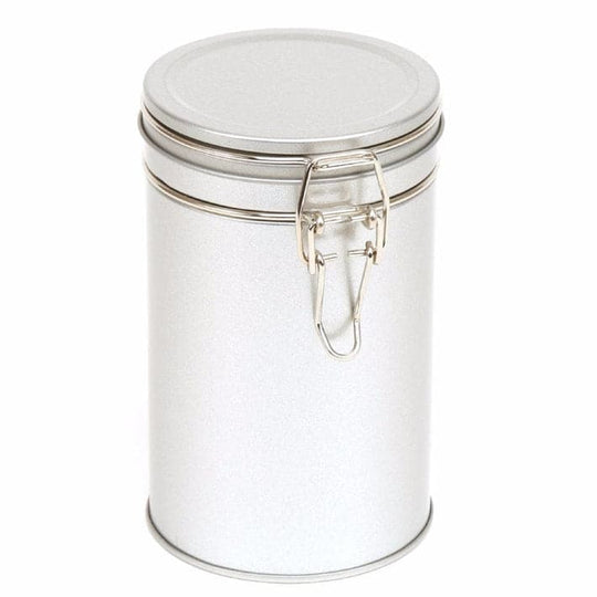 A silver clip lid tin with silver clip and product code T4951.