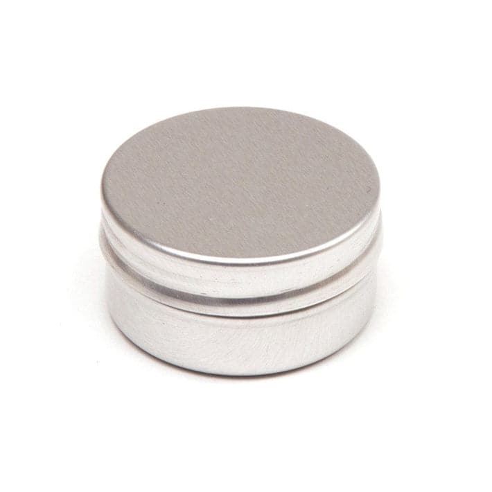 A 10 ml aluminium tin with a smooth screw lid.