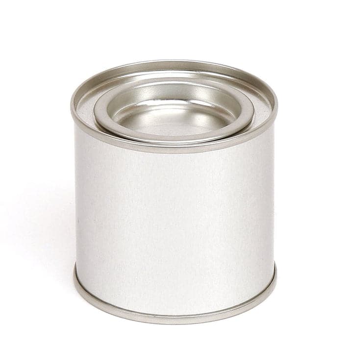 A round silver tin with lever lid of product code T0664.